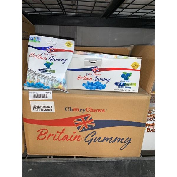 CheeryChews Britain Gummy Fizzy BlueDot Candy 150gr x12 x4