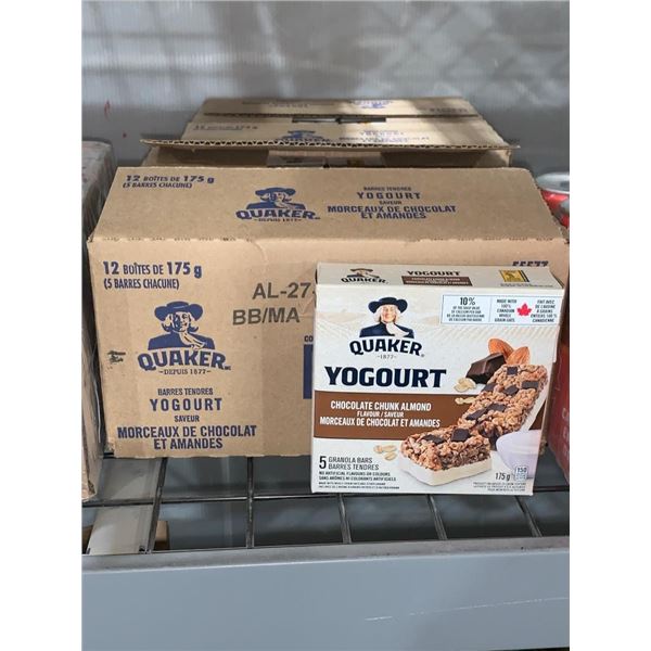 Quaker Yogurt Chocolate Chunk Almond Granola Bars 12 x 175g. Box 5 Per box