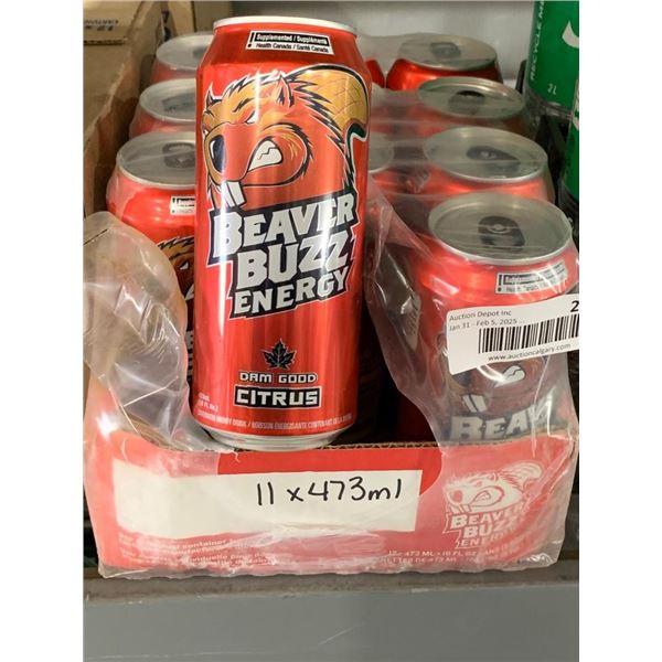 Beaver Buzz Energy Citrus Drink 473ml x 11