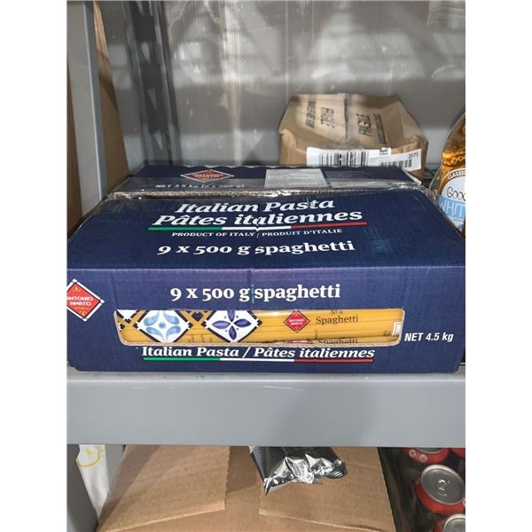 Italian Spaghetti Pasta 9 x 500g Box Totaling 4.5 kg