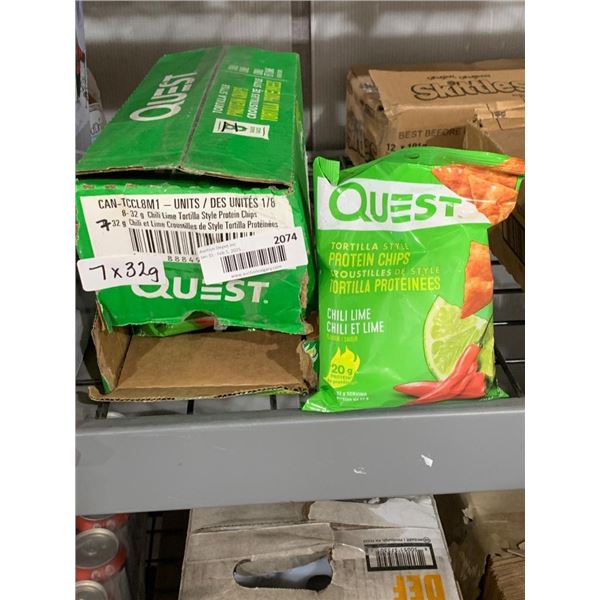 Quest Chili Lime Tortilla Style Protein Chips, 7 x 32g Packs