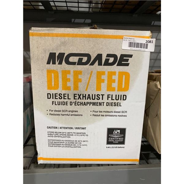 McDade DEF/FED Diesel Exhaust Fluid 9.46L