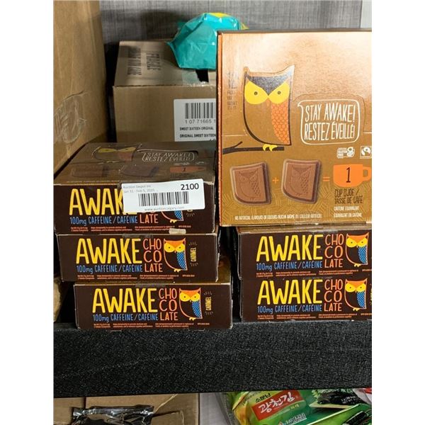 Awake Caffeinated Chocolate 12 x 27g X's lot of 6