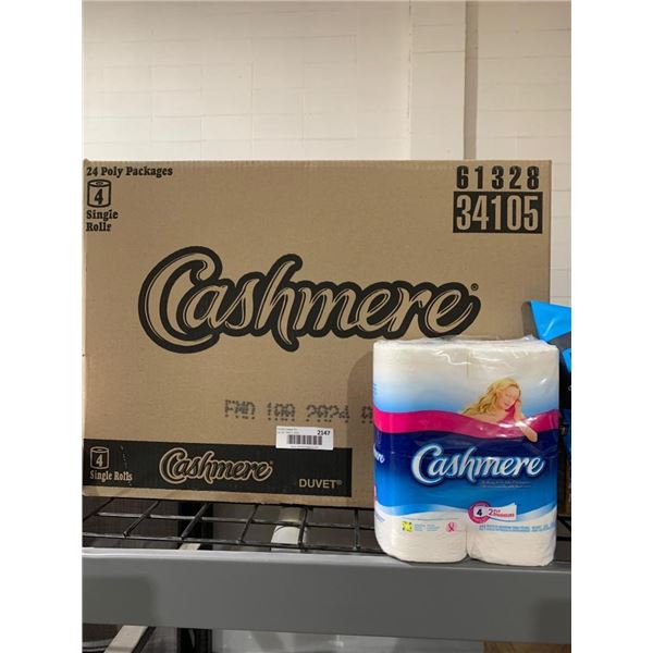 Cashmere 24 Poly Packages of 4 Single Rolls Toilet Paper