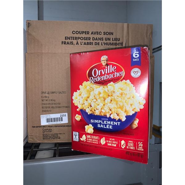 Orville Redenbacher Simply Salted Popcorn 6 x 492 g Net Wt 2.95 kg