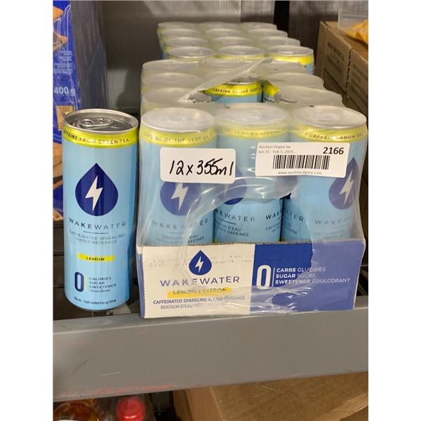 Case of Wakewater Lemon Caffeinated Sparkling Water (12 x 355ml)