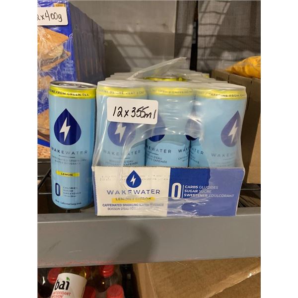 Wakewater Lemon Lime Sparkling Water 12 Cans, 355mL Each