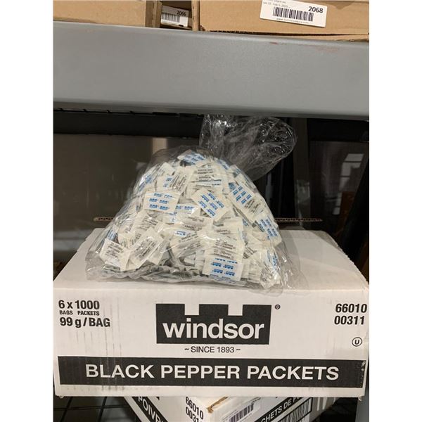 Windsor Black Pepper Packets, 6 x 1000 Count