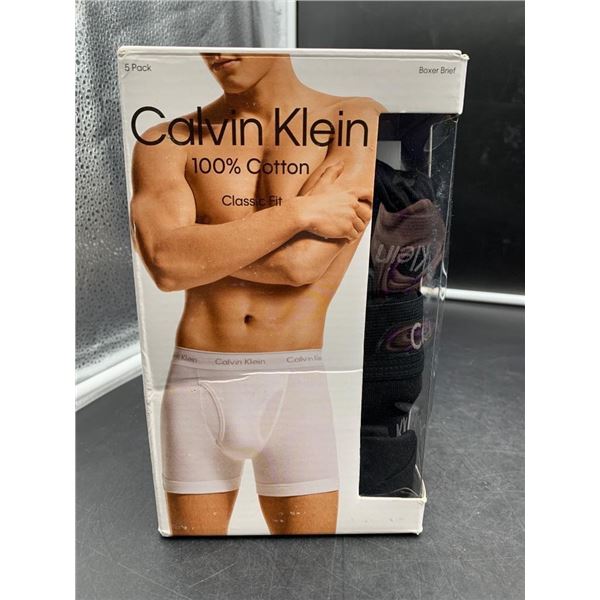 Calvin Klein 5-Pack 100% Cotton Boxer Briefs-XL
