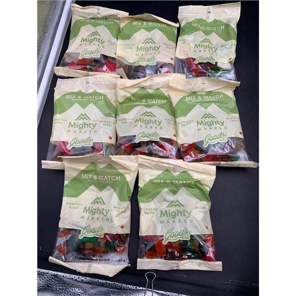 Lot of 8 Mighty Marked Gummy Candy Mix Bags (150g Each)