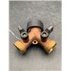 Image 1 : Brass Garden Hose Y-Connector with Shut-Off Valves