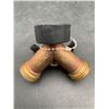 Image 3 : Brass Garden Hose Y-Connector with Shut-Off Valves