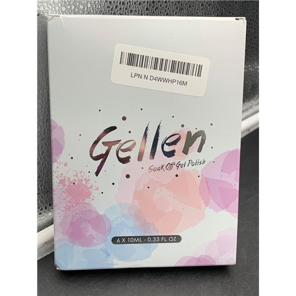 Gellen Soak Off Gel Nail Polish Set with Accessories 10ml x 6