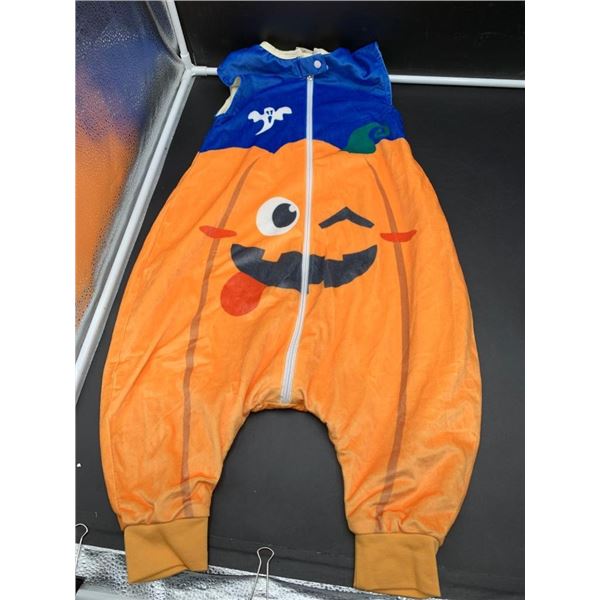 Mickey Pumpkin-Themed Sleeveless Toddler Jumpsuit with Zipper Closure