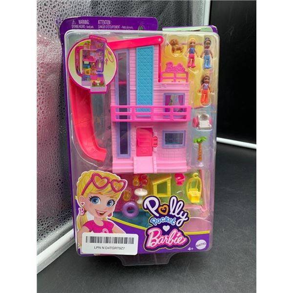 Polly Pocket Barbie Malibu House Compact Playset with Accessories