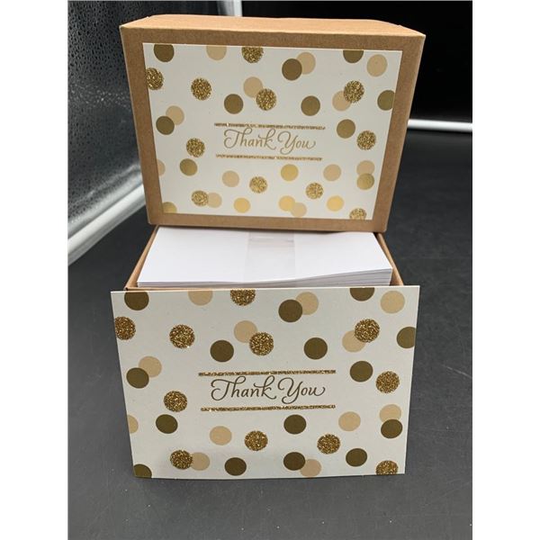 Set of Hallmark Thank You Cards with Glittery Gold Polka Dots 40ct