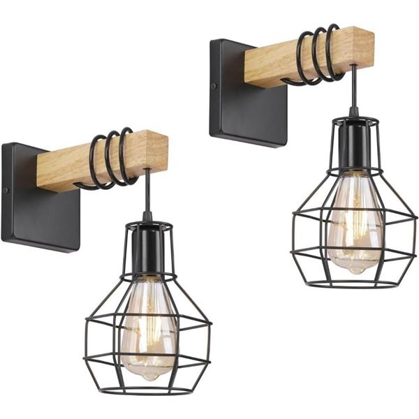 LED Industrial Wall Sconce Set of Two