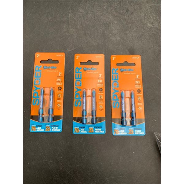 Spyder 2-Inch PH1 DuraBits 3-Pack, Lot of Three