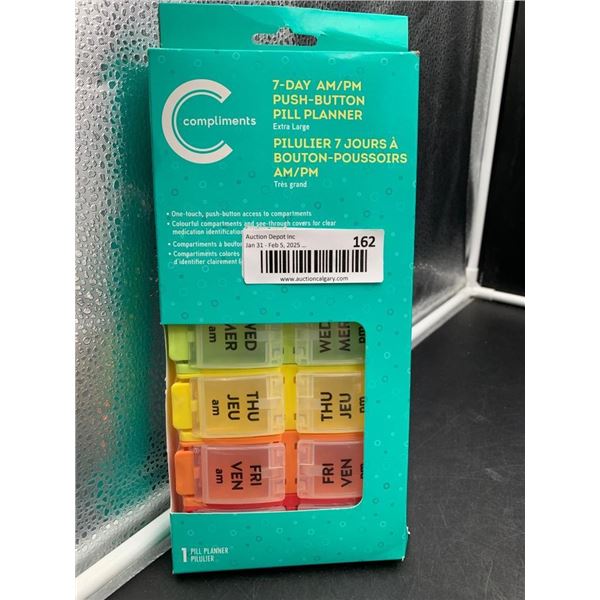 Compliments 7-Day AM/PM Push-Button Pill Planner