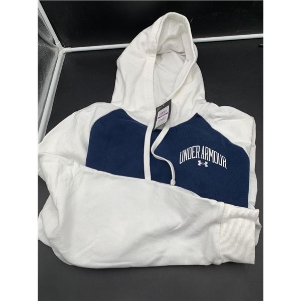 Under Armour Men’s 2XL Fleece Hoodie, Navy and White