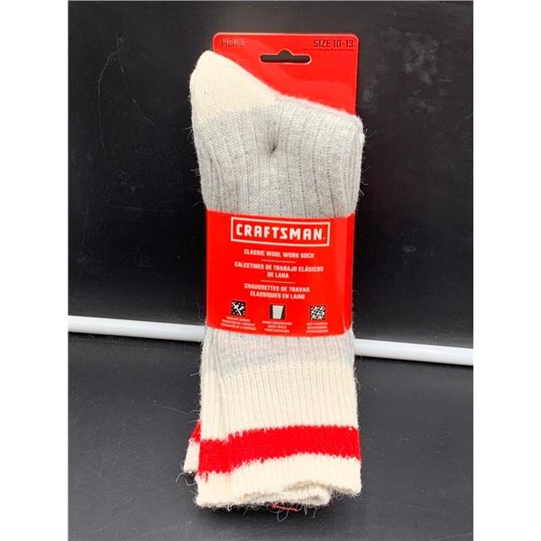 Craftsman Classic 3pk Wool Work Socks, Size 10-13, Men’s