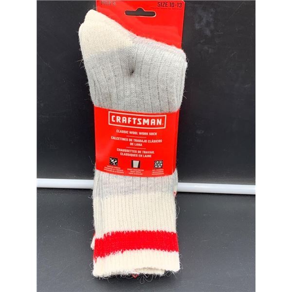 Craftsman Men’s Wool Work Socks, Size 10-13