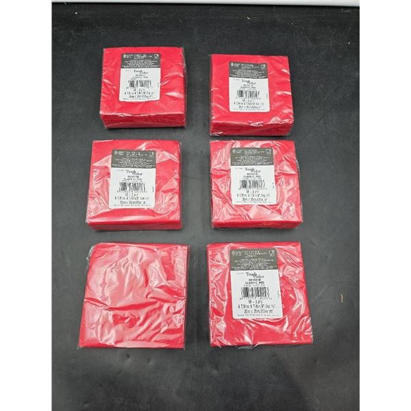 Lot of 6 Packs of Touch of Color Red Napkins