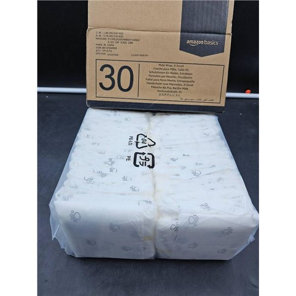 Amazon Basics Disposable Male Wraps for Dogs, XS, 30 Count