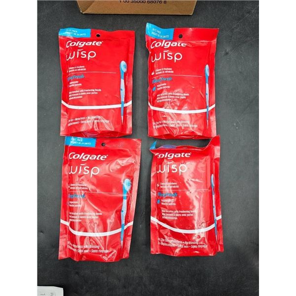 Lot of 4 Colgate Wisp Max Fresh Peppermint 24-Count Pouches