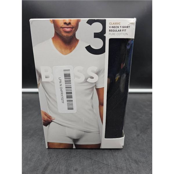 Pack of 3 Boss Classic V-Neck T-Shirts, Size L
