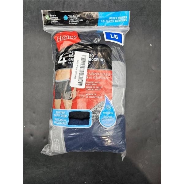 Hanes Men’s 4-Pack Boxer Brief Set, Size Large