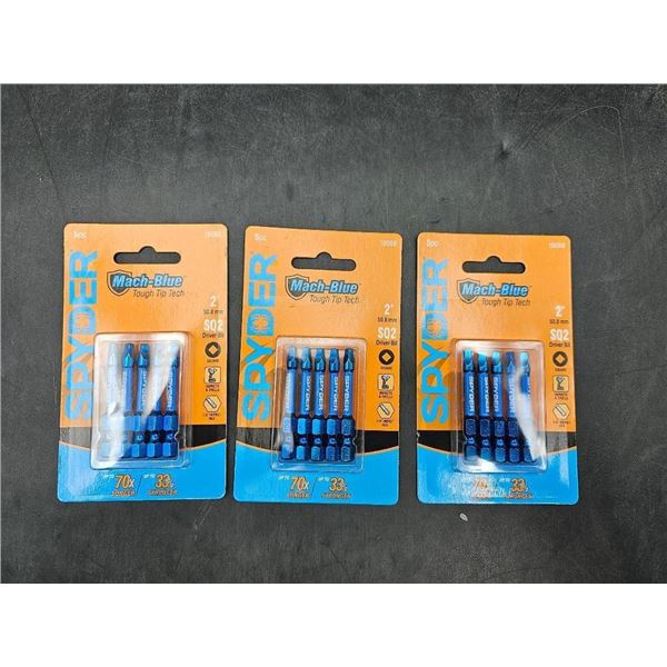 Spyder Mach-Blue S02 Driver Bit Set, 3 Packs