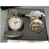Image 2 : Vintage-Style Train Engraved Pocket Watch Set
