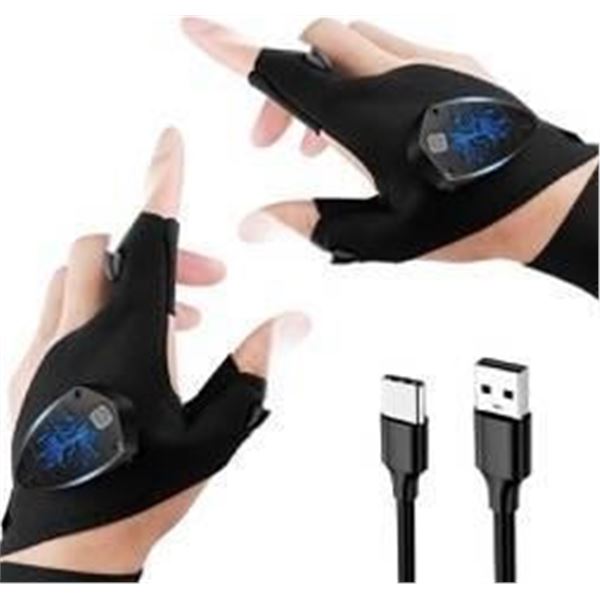 Etsfmoa LED Flashlight Gloves with USB Charging Cable