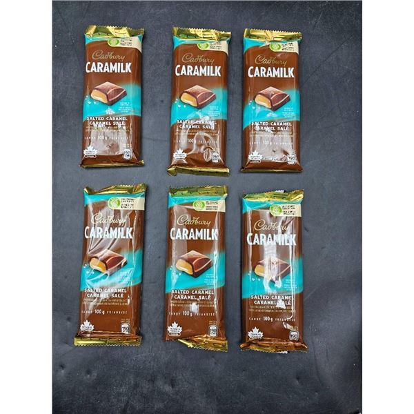 Lot of 6 Cadbury Caramilk Salted Caramel Chocolate Bars, 100g Each