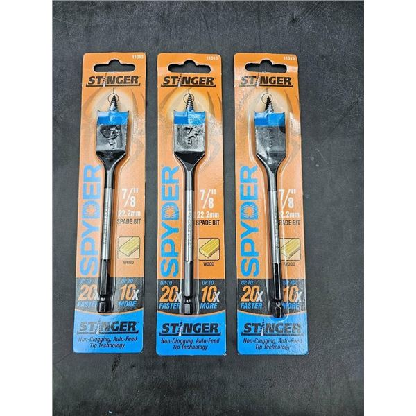 Spyder Stinger Spade Bits 7/8 Inch Pack of 3