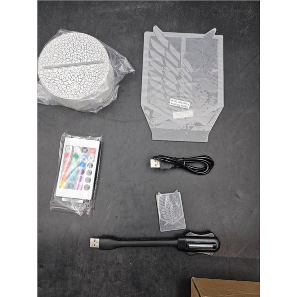 3D LED Night Light Set with Remote and USB Cables