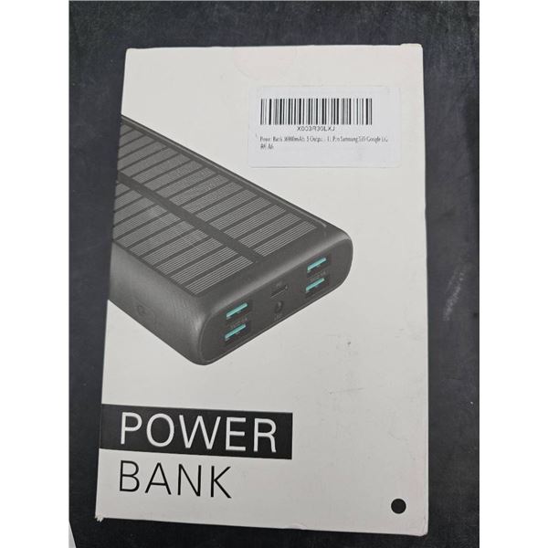 Black Solar Power Bank with Dual USB Outputs