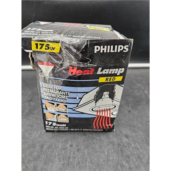 Philips 175W Red Heat Lamp in Original Packaging