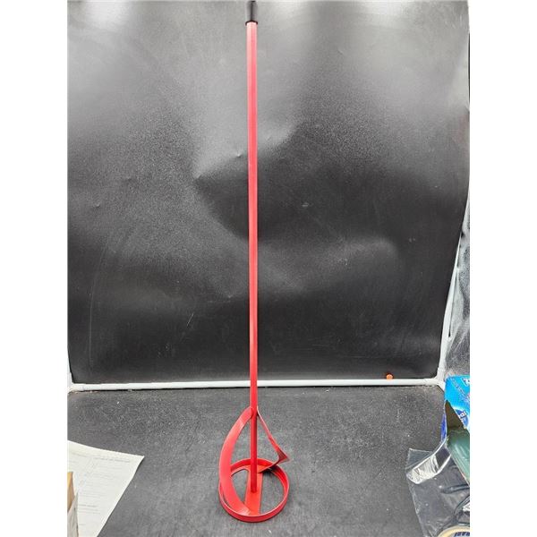 Red Steel Paint Mixer Paddle with Handle