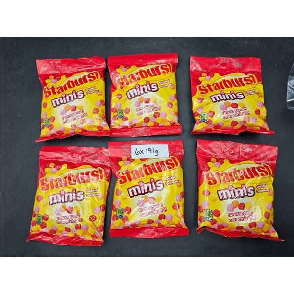 Lot of 6 Starburst Minis Original Bags (191g Each)