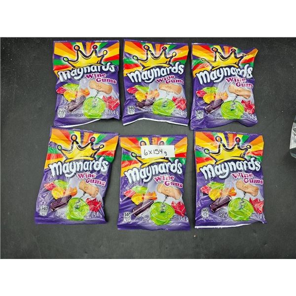 Six Maynards Wine Gums 154g Packs