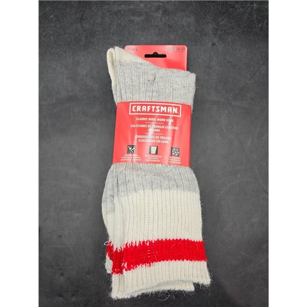 Craftsman Classic Wool Work Socks, Size 10-13, Men’s