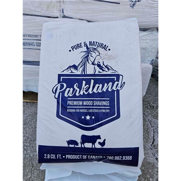 Parkland Pure & Natural Premium Wood Shavings designed for bedding use for horses, livestock, and po