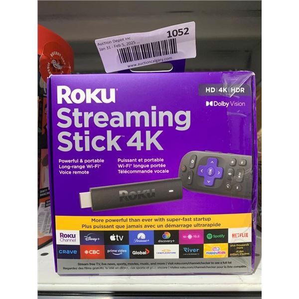 Roku Streaming Stick 4K with Voice Remote Control
