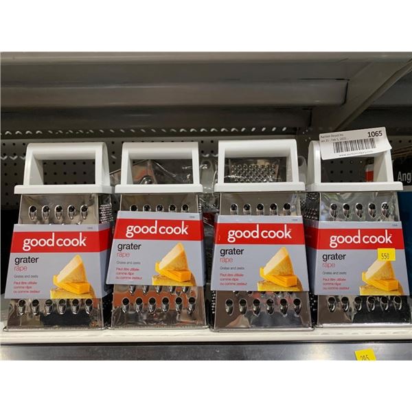 Lot of 3 Good Cook Multi-Sided Cheese Grater with Stainless Steel Blades