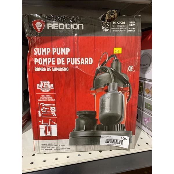 Red Lion RL-SP50T 1/2 HP Sump Pump With Float Switch