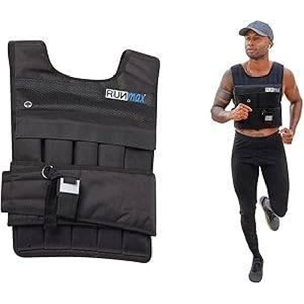 RUNmax Weighted Vest With Shoulder Pads, 40 lbs
