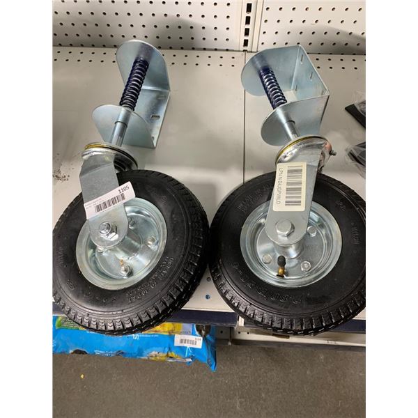 Set of Two Heavy-Duty Pneumatic Caster Wheels, 200 lb Capacity