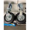 Image 1 : Set of Two Heavy-Duty Pneumatic Caster Wheels, 200 lb Capacity